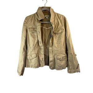 Ann Taylor Loft Beige Utility Jacket Size 10